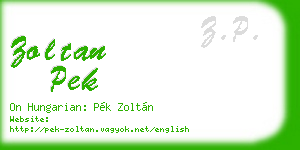 zoltan pek business card